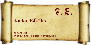 Harka Réka névjegykártya